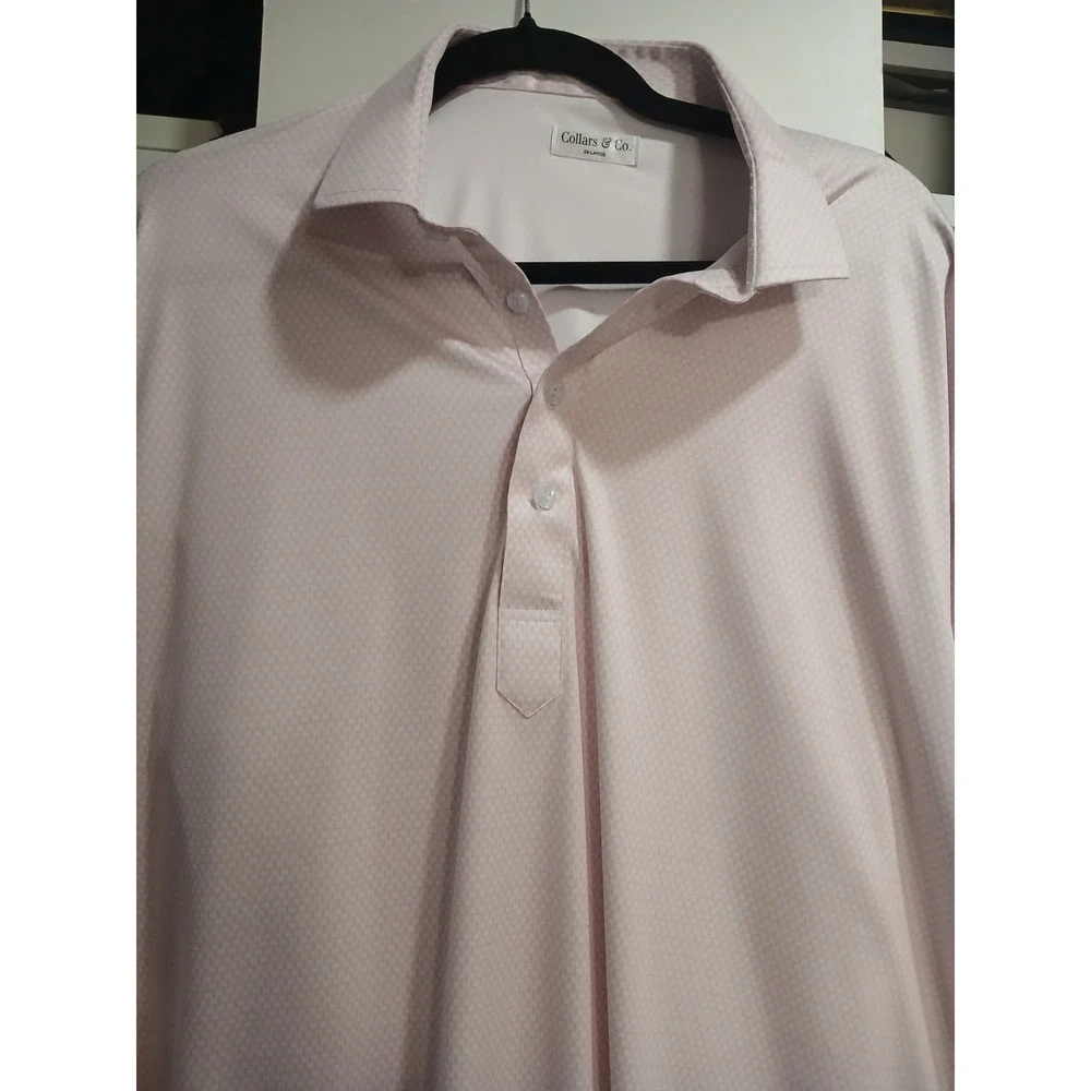 Two Collars and Co Polo shirt Mens 2XL Navy And Pink  Button Down Collar EUC - Picture 2 of 8